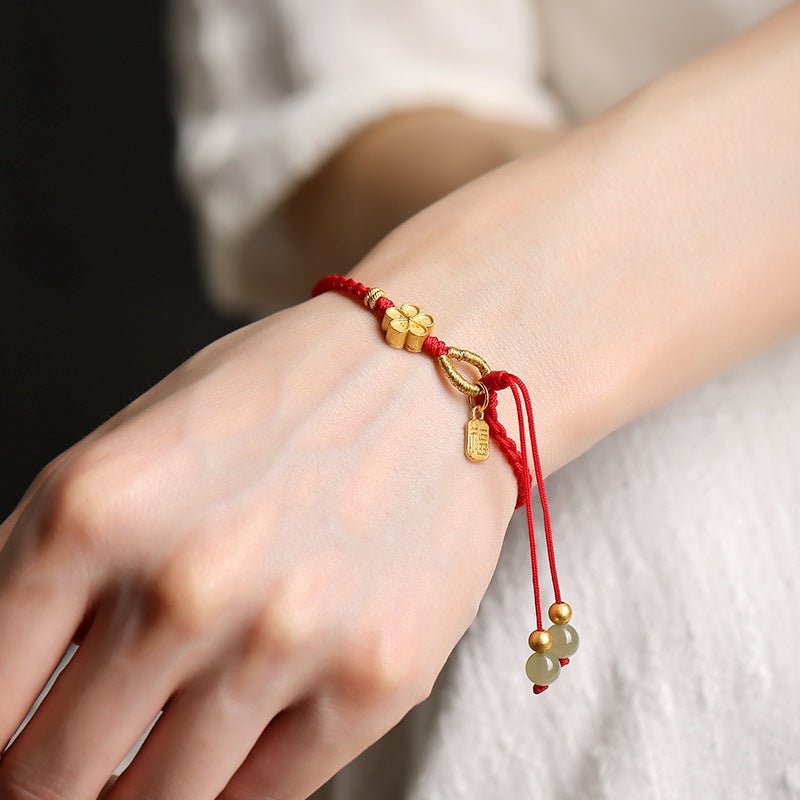 Elegant Real Jade Bangle Bracelet: Peach Blossom Niche Accessory | STAR8S