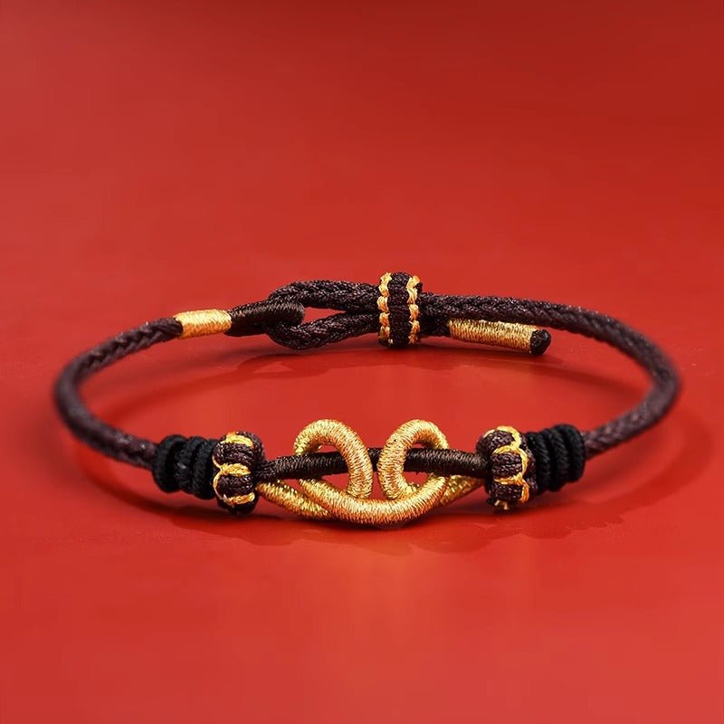 Epic & Lucky Black Agate Bracelets: Black Myth Wukong Woven String Bracelet | STAR8S