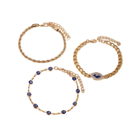 Evil Eyes Bracelet Set for Women | Stylish Gold Chain & Eye Charm Bracelets | Protection Jewelry - STAR8S