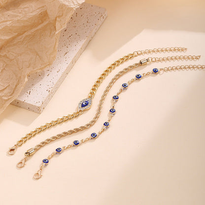Evil Eyes Bracelet Set for Women | Stylish Gold Chain & Eye Charm Bracelets | Protection Jewelry - STAR8S