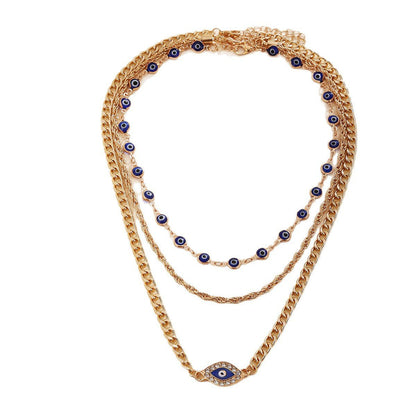 Evil Eyes Necklace for Women | Trendy Gold Layered Choker | Protection & Style - STAR8S