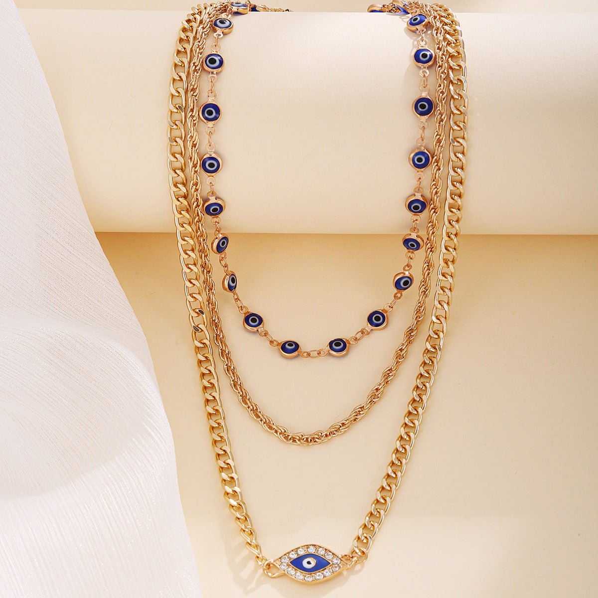 Evil Eyes Necklace for Women | Trendy Gold Layered Choker | Protection & Style - STAR8S