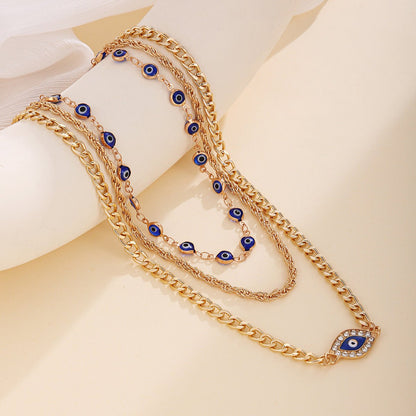 Evil Eyes Necklace for Women | Trendy Gold Layered Choker | Protection & Style - STAR8S