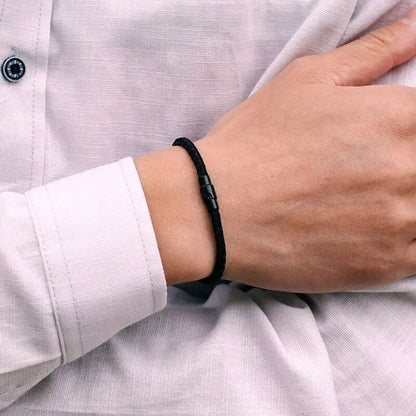 Herrenarmband Premium Schwarz Handseil