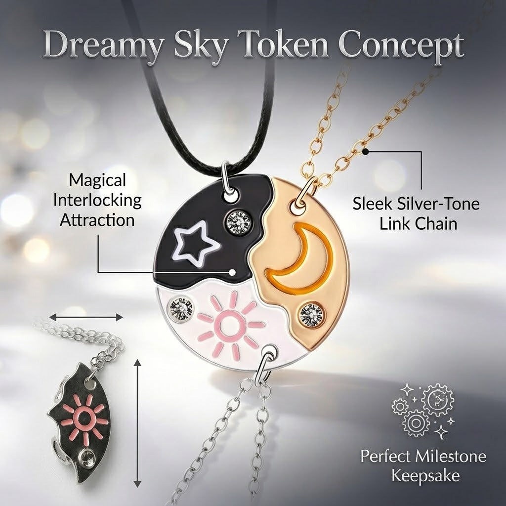 matching friendship necklaces for 3 best friends magnetic sun moon star pendant necklace set sweet trio bff graduation school bday gift for teen girls kids pack of 3