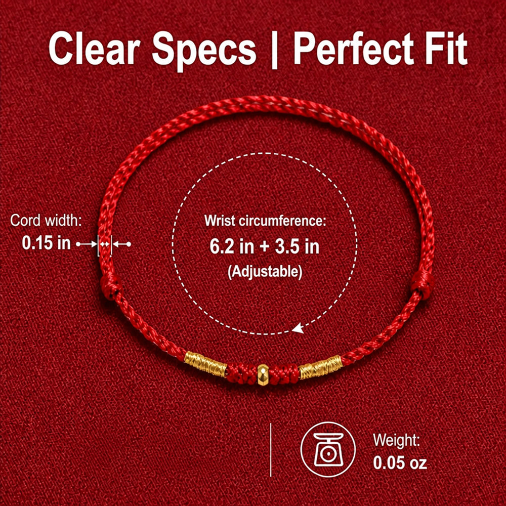 handmade red string bracelet for women adjustable with gold ball accent high-quality craftsmanship symbol of protection stylish lucky charm