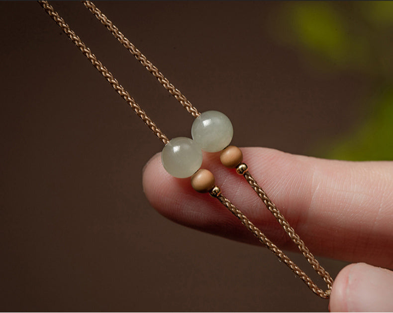 natural hetian jade necklace pendant for men and women - adjustable, unisex jewelry pendant