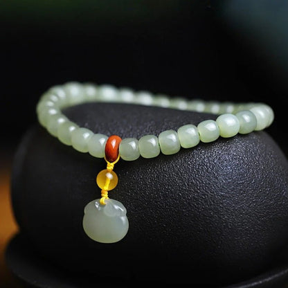 Natural Hetian Jade Single Strand Bracelet