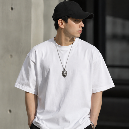 Men's Lion Head Pendant Necklace Stainless Steel Hip Hop Box Chain Vintage Punk Rock Biker Jewelry Gift for Men Male Accessories