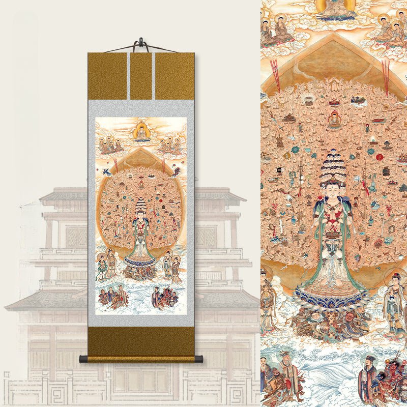 Famous Chinese Art Paintings: Thousand - Armed Guanyin Bodhisattva Scroll | STAR8S