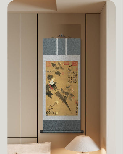 Famous Chinese Art Paintings: Zhao Ji’s Golden Pheasant Scroll HD print | STAR8S