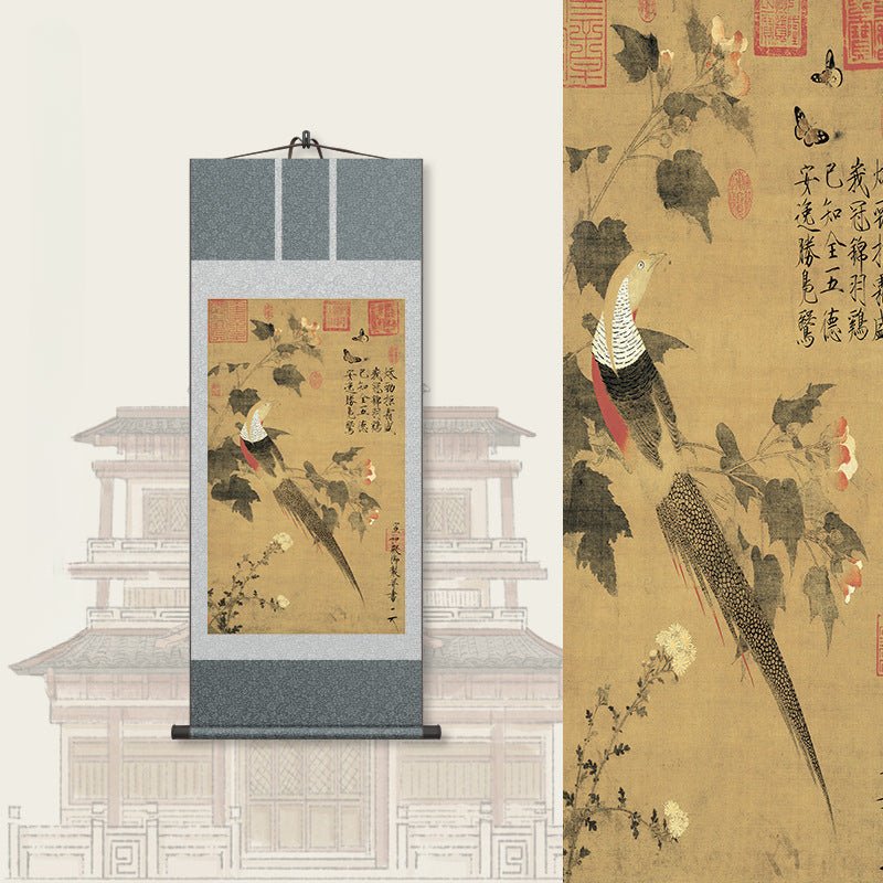 Famous Chinese Art Paintings: Zhao Ji’s Golden Pheasant Scroll HD print | STAR8S