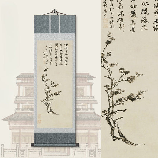 Famous Chinese Painting: Tang Yin’s Vigorous Plum Blossom Scroll HD print | STAR8S