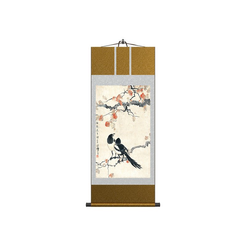 famous chinese painting: xu beihong’s magpie double delight scroll hd print | star8s