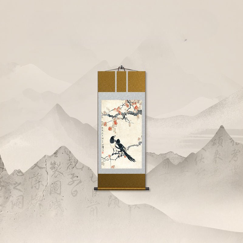Famous Chinese Painting: Xu Beihong’s Magpie Double Delight Scroll HD print | STAR8S