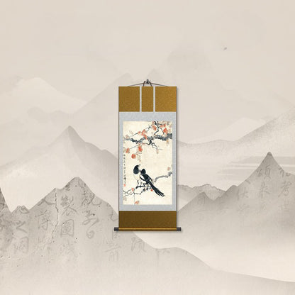 Famous Chinese Painting: Xu Beihong’s Magpie Double Delight Scroll HD print | STAR8S