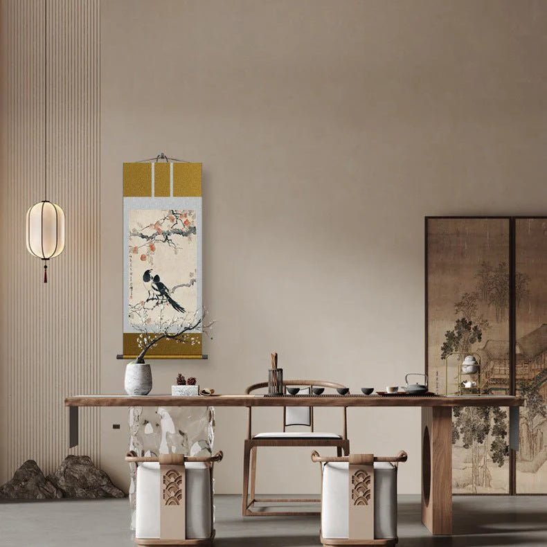 famous chinese painting: xu beihong’s magpie double delight scroll hd print | star8s - star8s