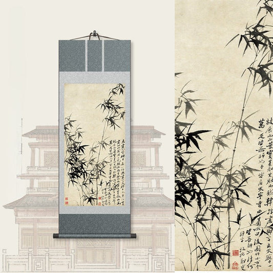 Famous Chinese Painting: Zheng Banqiao’s Bamboo & Rare Stone Scroll HD print | STAR8S