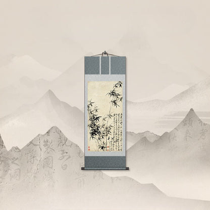 Famous Chinese Painting: Zheng Banqiao’s Bamboo & Rare Stone Scroll HD print | STAR8S