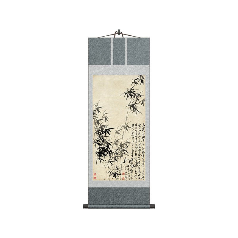 famous chinese painting: zheng banqiao’s bamboo & rare stone scroll hd print | star8s
