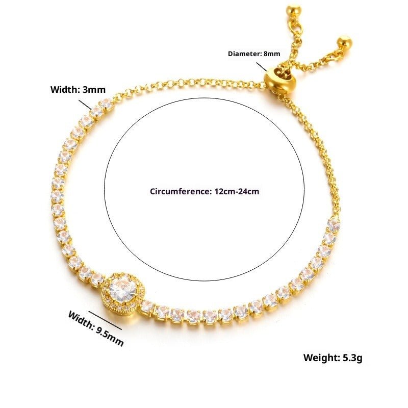 Fashionable Rose Gold Heart Zircon Bracelet – Simple & Elegant for Women - STAR8S