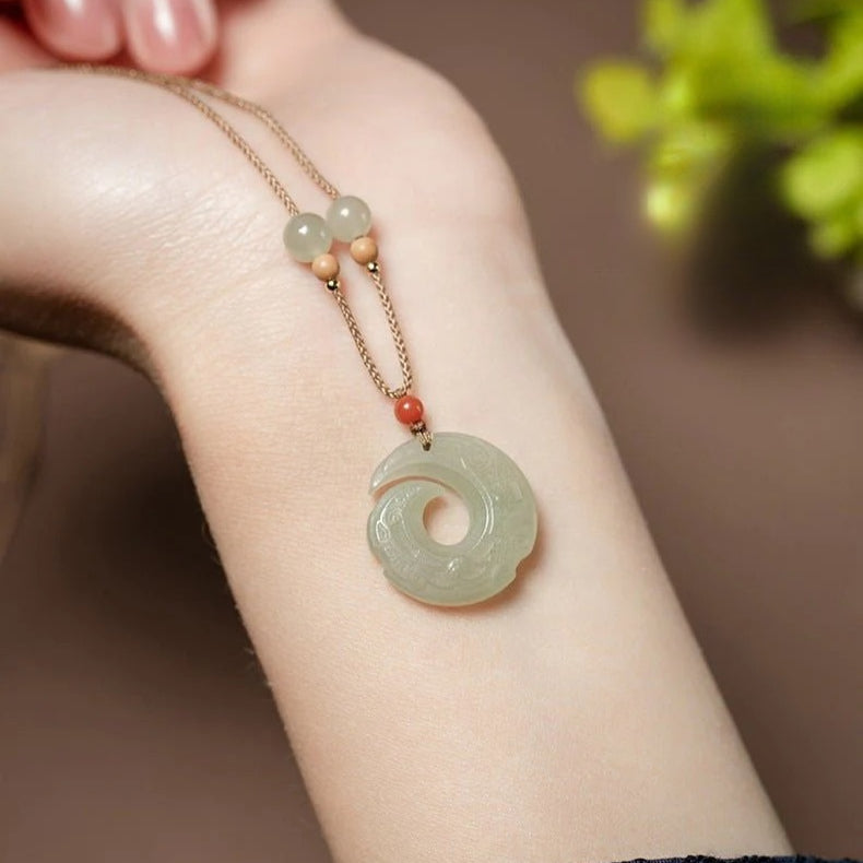 natural hetian jade necklace pendant adjustable