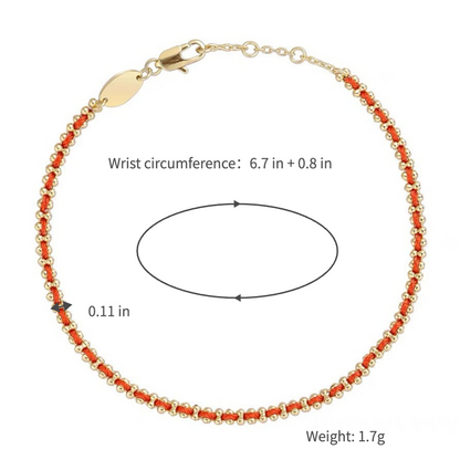 Boho Red String Bracelet - Lucky Gold Bead Rope Gift for Women, Handcrafted Minimalist Design, Adjustable Lobster Clasp, Perfect for Daily Wear & Special Occasions