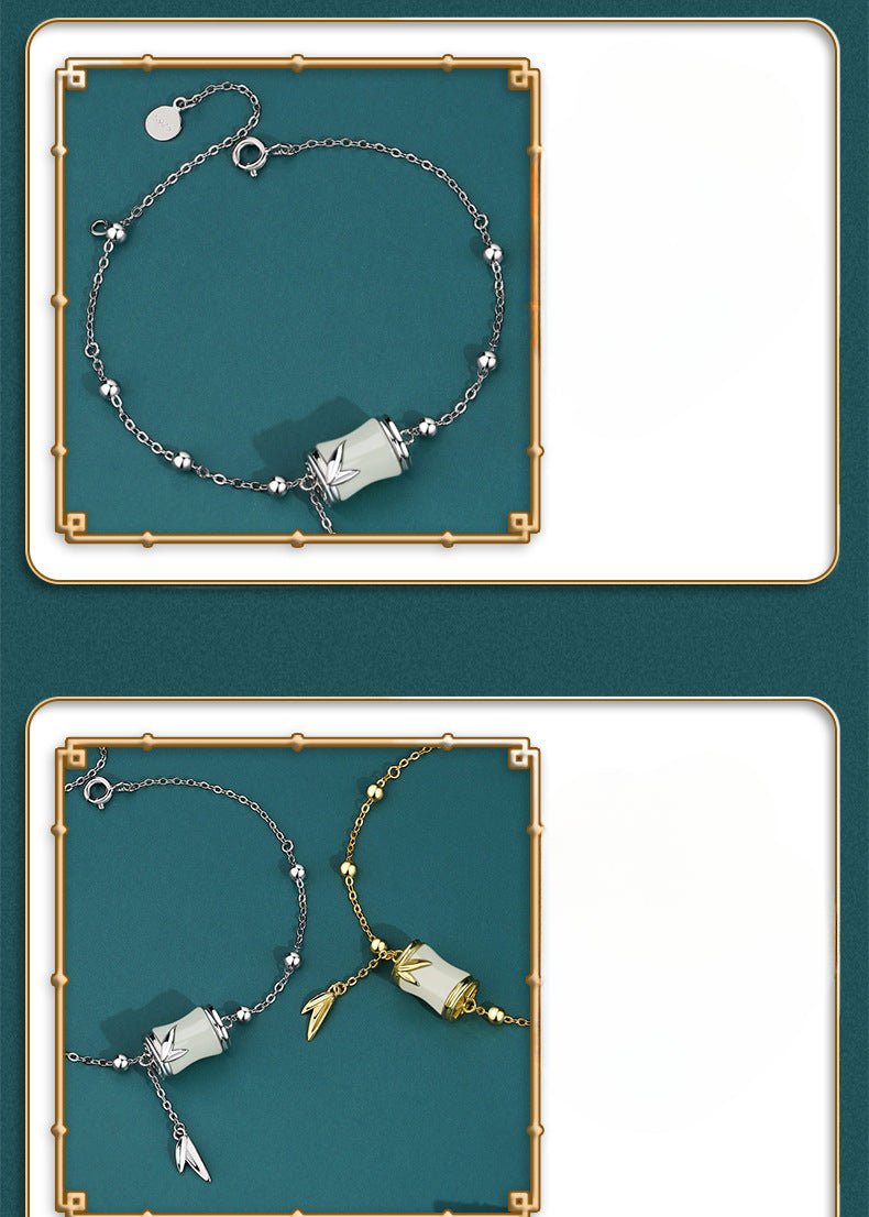 gold jade bracelet: hetian bamboo 925 silver | star8s