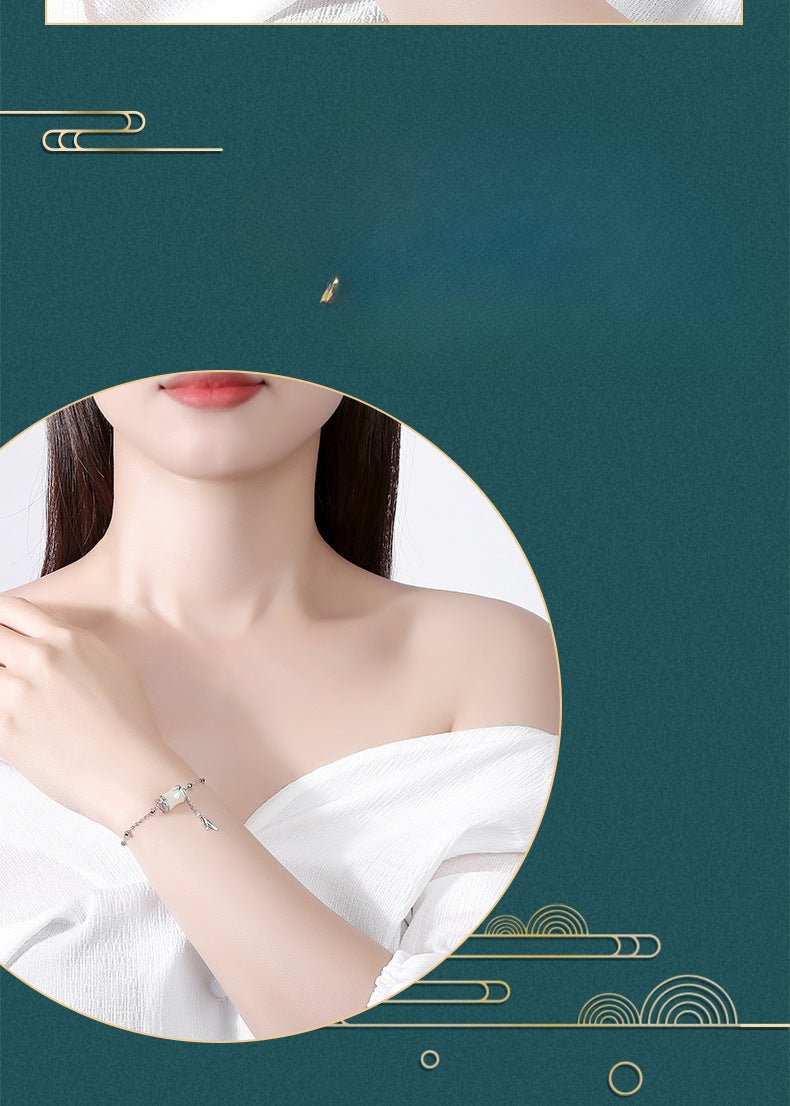 Gold Jade Bracelet: Hetian Bamboo 925 Silver | STAR8S