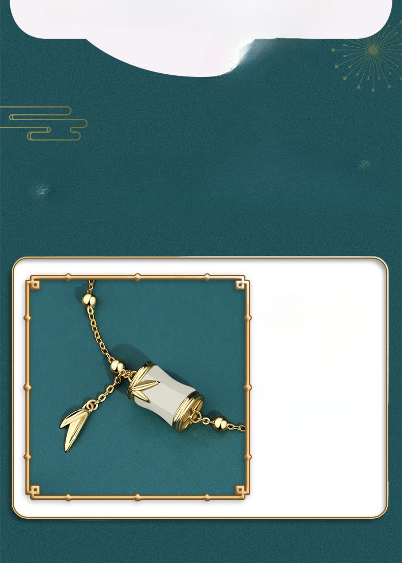 Gold Jade Bracelet: Hetian Bamboo 925 Silver | STAR8S