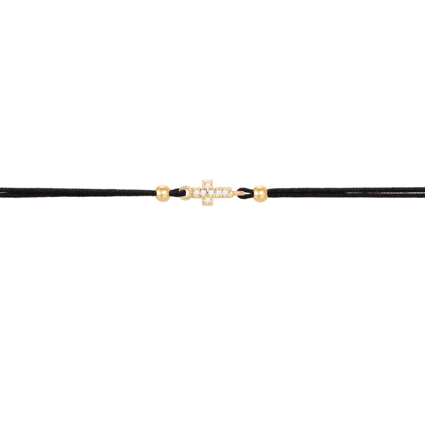 gold plated cross zirconia adjustable red string bracelet - geometric design with aaa cubic zirconia - star8s
