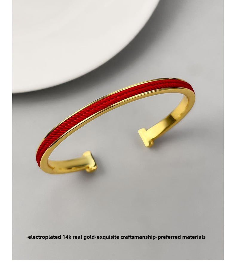 Good Luck Red String Bracelet – Stylish & Symbolic Protection Bracelet for Women | Adjustable & 14K Gold - Plated - STAR8S