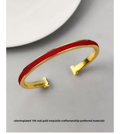 Good Luck Red String Bracelet – Stylish & Symbolic Protection Bracelet for Women | Adjustable & 14K Gold - Plated - STAR8S
