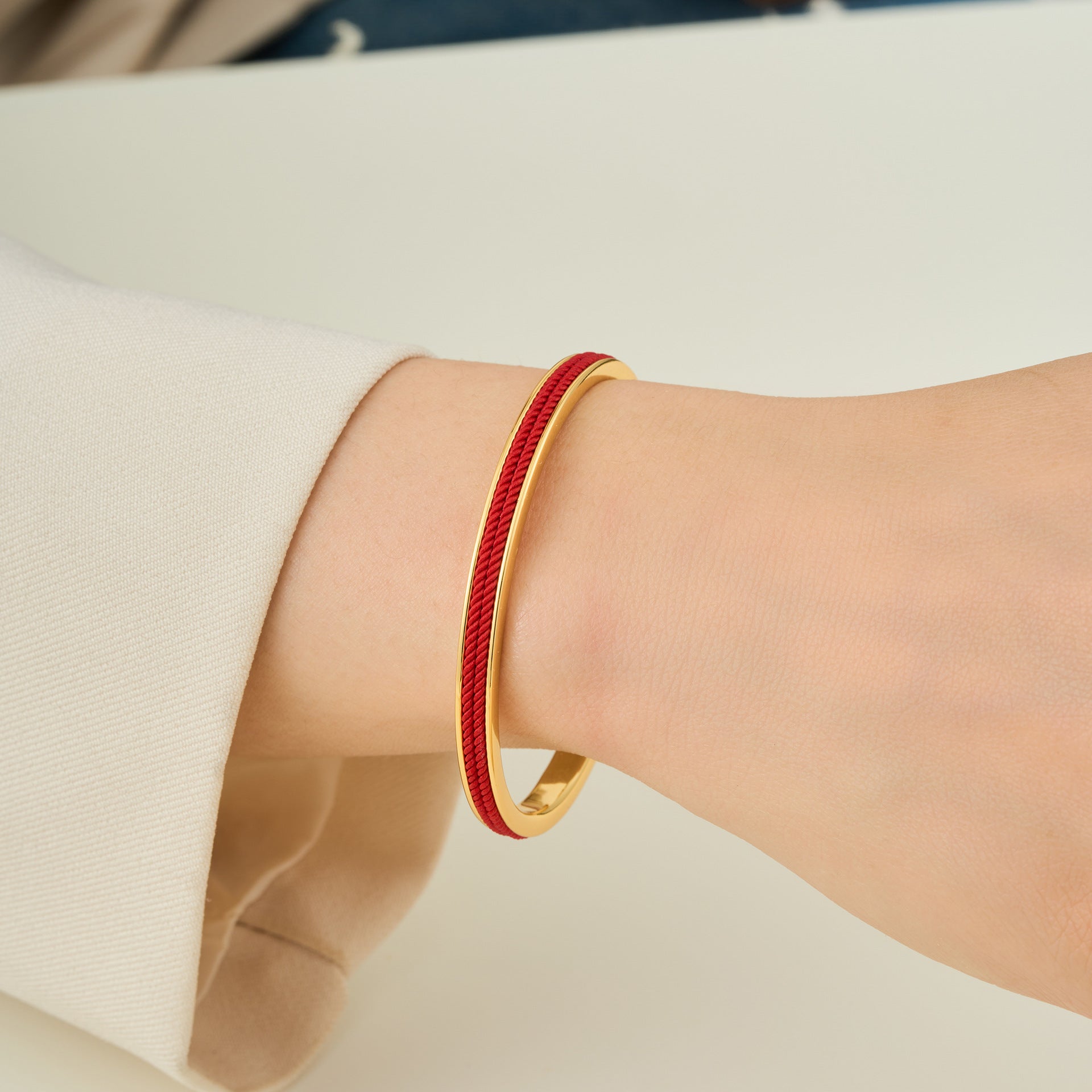 Good Luck Red String Bracelet – Stylish & Symbolic Protection Bracelet for Women | Adjustable & 14K Gold - Plated - STAR8S