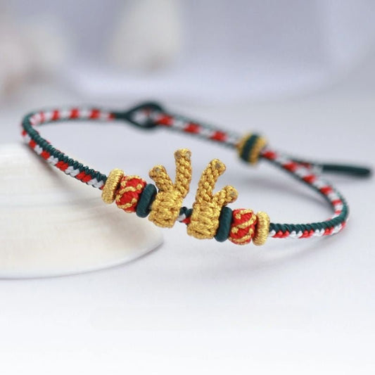 Gorgeous & Lucky Antler Red String Bracelet: Christmas Deer Women’s Bracelet | STAR8S