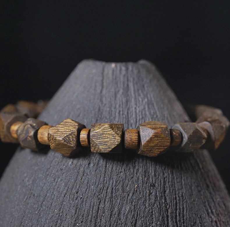 Green Channan Agarwood Tang Balong Beaded Bracelet | Fragrant Rosary Bead Buddha Bracelet - STAR8S