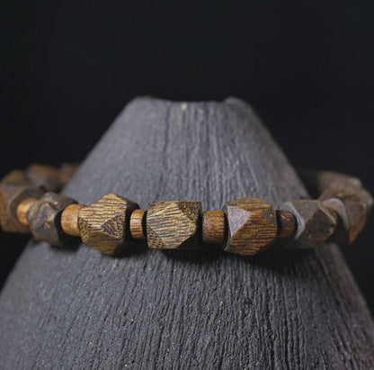 Green Channan Agarwood Tang Balong Beaded Bracelet | Fragrant Rosary Bead Buddha Bracelet - STAR8S