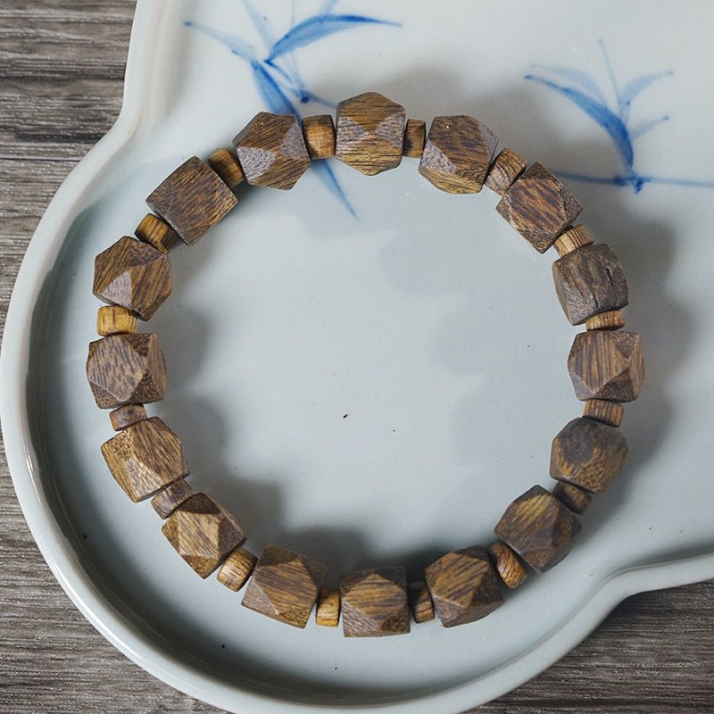 Green Channan Agarwood Tang Balong Beaded Bracelet | Fragrant Rosary Bead Buddha Bracelet - STAR8S
