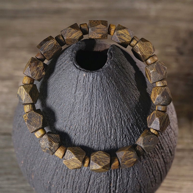 Green Channan Agarwood Tang Balong Beaded Bracelet | Fragrant Rosary Bead Buddha Bracelet - STAR8S