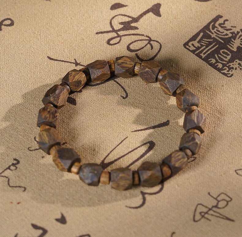 Green Channan Agarwood Tang Balong Beaded Bracelet | Fragrant Rosary Bead Buddha Bracelet - STAR8S