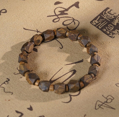 Green Channan Agarwood Tang Balong Beaded Bracelet | Fragrant Rosary Bead Buddha Bracelet - STAR8S