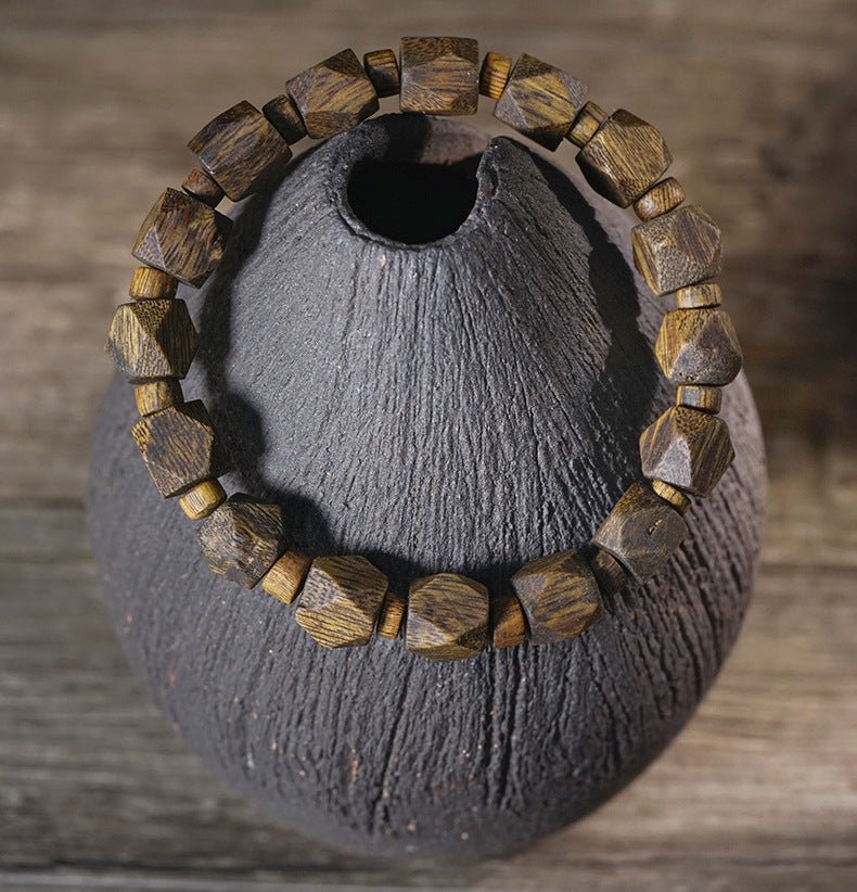 Green Channan Agarwood Tang Balong Beaded Bracelet | Fragrant Rosary Bead Buddha Bracelet - STAR8S