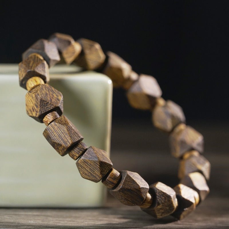 Green Channan Agarwood Tang Balong Beaded Bracelet | Fragrant Rosary Bead Buddha Bracelet - STAR8S