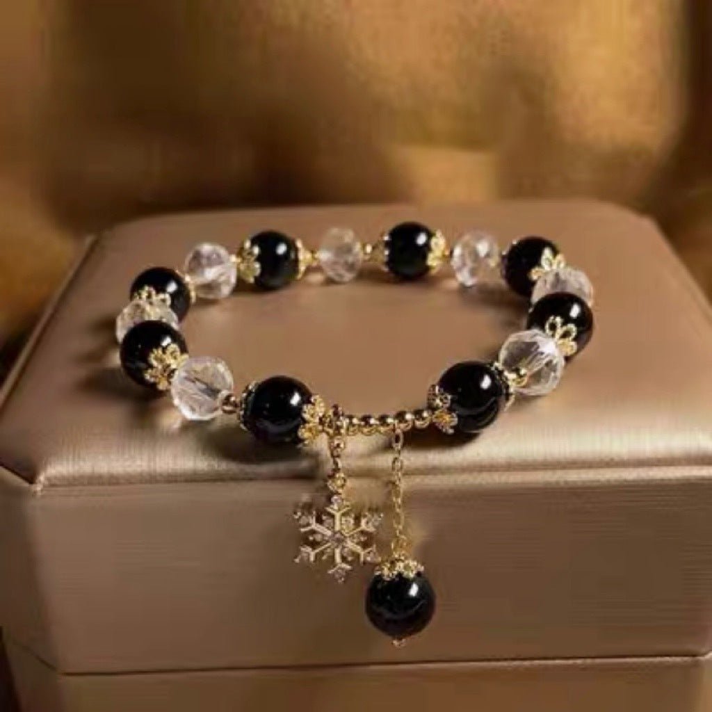 Green Ghost Bracelet with Snowflake Pendant – Handcrafted Adjustable Bracelet for Style & Healing - STAR8S