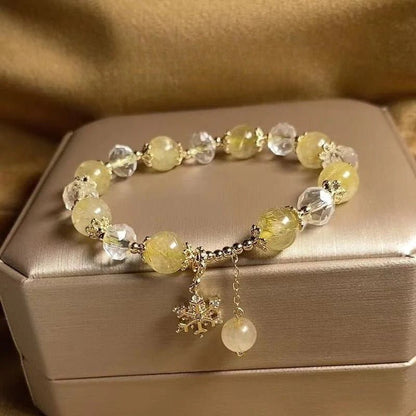 Green Ghost Bracelet with Snowflake Pendant – Handcrafted Adjustable Bracelet for Style & Healing - STAR8S