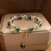 Green Ghost Bracelet with Snowflake Pendant – Handcrafted Adjustable Bracelet for Style & Healing