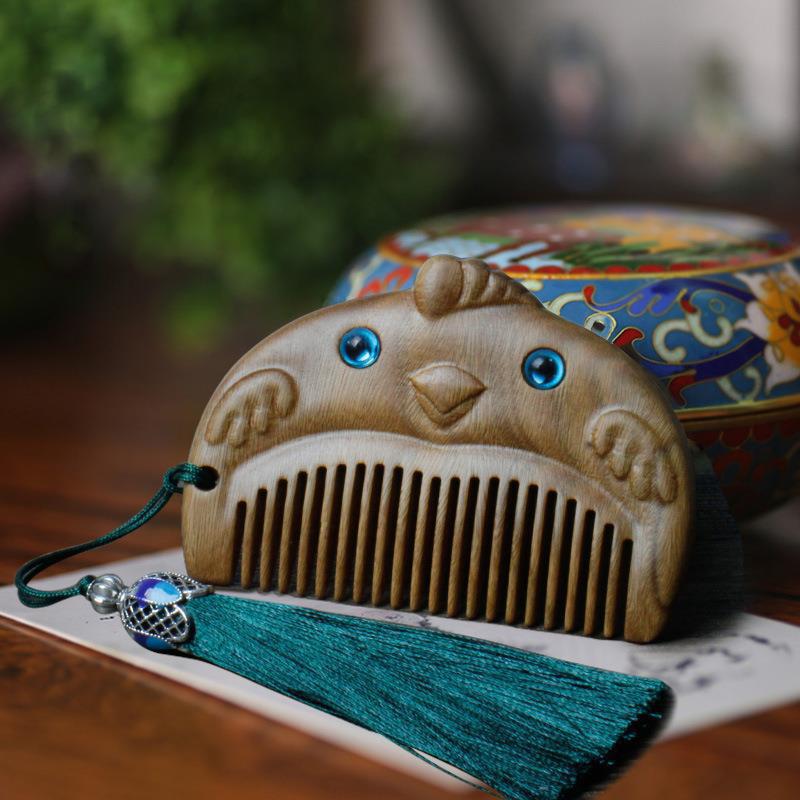 Green Sandalwood Animal Wooden Comb | 12 Chinese Zodiac Styles | Cute Baby Comb - STAR8S
