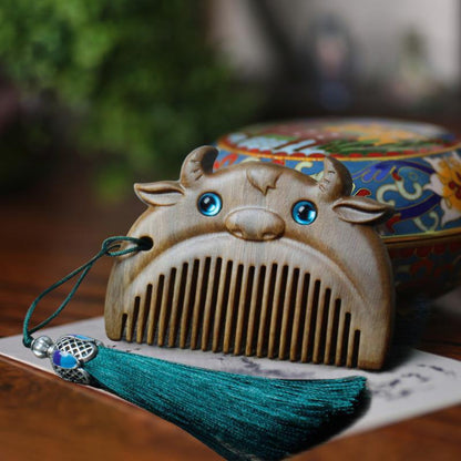 Green Sandalwood Animal Wooden Comb | 12 Chinese Zodiac Styles | Cute Baby Comb - STAR8S