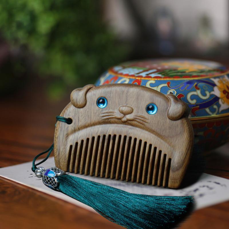 Green Sandalwood Animal Wooden Comb | 12 Chinese Zodiac Styles | Cute Baby Comb - STAR8S
