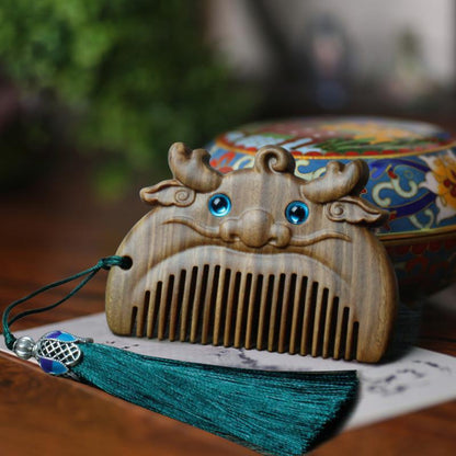 Green Sandalwood Animal Wooden Comb | 12 Chinese Zodiac Styles | Cute Baby Comb - STAR8S